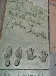 John Travolta outside Grauman's Chinese Theatre