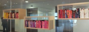 Look what greeted me when I got to Random House's offices! A lovely array of books all colour coded.