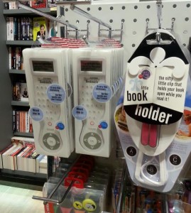 Ok, so you're going to be on a long flight and you're buying your next book but your hands are tired. Why not also buy a book holder?