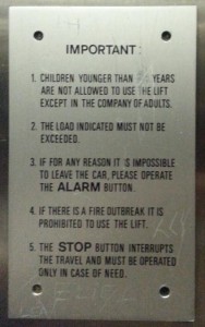 Lift instructions